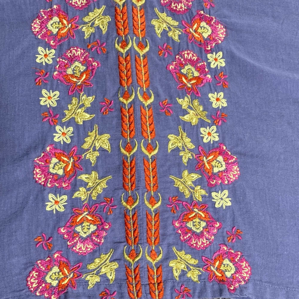 NATURAL LIFE Blue Mini Dress with Colorful Embroidery - Picture 6 of 10